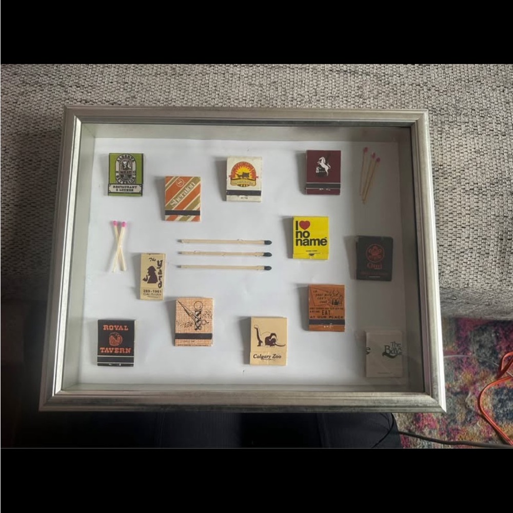 Framed Matchbook Collection Display
